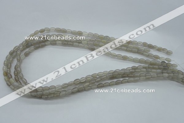 CAG3560 15.5 inches 4*6mm rice grey agate gemstone beads