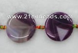 CAG400 15.5 inches 35mm coin agate gemstone beads Wholesale