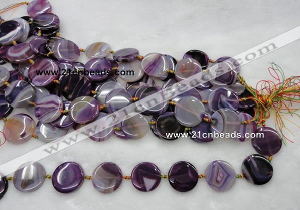 CAG400 15.5 inches 35mm coin agate gemstone beads Wholesale