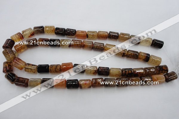 CAG4133 15.5 inches 10*14mm tube dragon veins agate beads