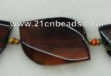 CAG421 15.5 inches 30*40mm twisted oval agate beads Wholesale