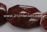CAG4288 30*40mm faceted & twisted octagonal natural fire agate beads