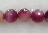 CAG432 15.5 inches 16mm faceted round agate beads Wholesale