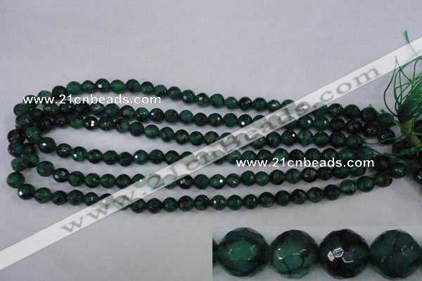CAG4499 15.5 inches 8mm faceted round fire crackle agate beads