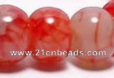 CAG45 10*15mm roundel red dragon veins agate beads wholesale