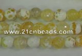 CAG4502 15.5 inches 8mm faceted round fire crackle agate beads