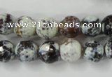 CAG4522 15.5 inches 10mm faceted round fire crackle agate beads