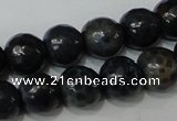 CAG4612 15.5 inches 6mm faceted round fire crackle agate beads