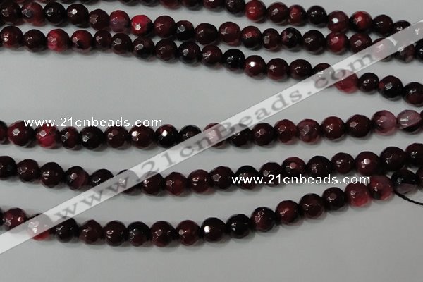 CAG4618 15.5 inches 6mm faceted round fire crackle agate beads