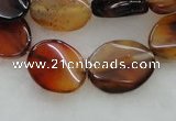 CAG464 15.5 inches 15*20mm twisted oval agate beads Wholesale