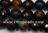 CAG4649 15.5 inches 8mm faceted round fire crackle agate beads