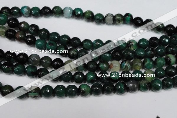 CAG4657 15.5 inches 8mm faceted round fire crackle agate beads