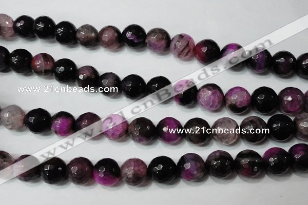 CAG4666 15.5 inches 10mm faceted round fire crackle agate beads