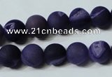 CAG4797 15.5 inches 12mm round matte druzy agate beads wholesale