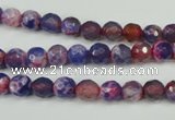 CAG4802 15 inches 6mm faceted round fire crackle agate beads