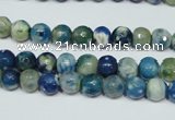 CAG4805 15 inches 6mm faceted round fire crackle agate beads