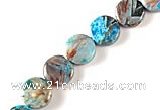 CAG481 15 inches 10mm coin cyan crazy lace agate beads wholesale
