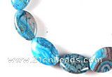 CAG483 15 inches 10*14mm oval cyan crazy lace agate beads wholesale