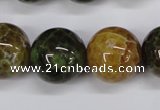 CAG4837 15 inches 18mm round dragon veins agate beads wholesale