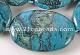 CAG485 15inches 20*30mm oval cyan crazy lace agate beads wholesale