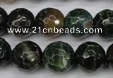 CAG4856 15 inches 16mm faceted round dragon veins agate beads