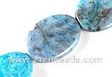 CAG486 15 inches 25*35mm oval cyan crazy lace agate beads wholesale