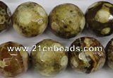 CAG4867 15 inches 18mm faceted round dragon veins agate beads