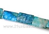 CAG487 15 inches 10*15mm rectangle cyan crazy lace agate beads wholesale