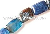 CAG488 15 inches 12*16mm rectangle cyan crazy lace agate beads wholesale
