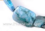 CAG489 15 inches 15*20mm rectangle cyan crazy lace agate beads wholesale