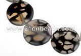 CAG49 14 inches 25mm coin dragon veins agate beads wholesale