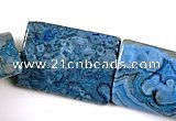 CAG491 15 inches 20*30mm rectangle cyan crazy lace agate beads wholesale