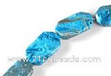 CAG492 15 inches 10*18mm faceted rectangle cyan crazy lace agate beads