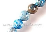 CAG494 Wholesale 12mm round cyan crazy lace agate gemstone beads