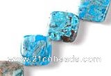 CAG495 15 inches 14*14mm square cyan crazy lace agate beads Wholesale