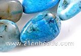 CAG497 15 inches 13*18mm flat teardrop cyan crazy lace agate beads