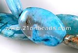 CAG499 15 inches 17*23 mm flat drum cyan crazy lace agate beads