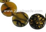 CAG50 14 inches coin 25mm dragon veins agate beads wholesale