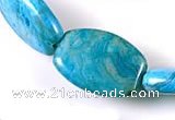 CAG500 15 inches 13*18mm flat drum cyan crazy lace agate beads