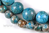 CAG503 15 inches 10mm & 16mm round cyan crazy lace agate beads wholesale