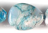 CAG507 15 inches 10*14mm flat teardrop cyan crazy lace agate beads