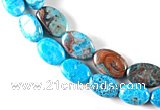 CAG509 Multi sizes oval cyan crazy lace agate beads wholesale