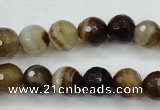 CAG5107 15.5 inches 8mm faceted round line agate beads wholesale