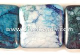 CAG512 15 inches 20*20mm square cyan crazy lace agate beads wholesale