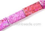 CAG514 15 inches 12*20mm rectangle fuchsia crazy lace agate beads