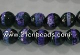 CAG5148 15 inches 10mm faceted round tibetan agate beads wholesale