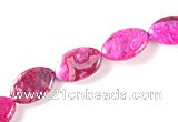 CAG517 15 inches 10*14mm oval  fuchsia crazy lace agate gemstone beads