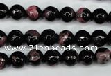 CAG5198 15 inches 8mm faceted round fire crackle agate beads