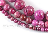 CAG524 15 inches 6mm & 10mm & 16mm round fuchsia crazy lace agate beads