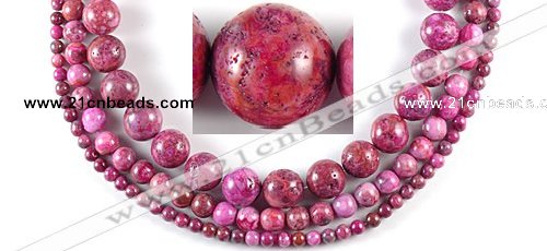 CAG524 15 inches 6mm & 10mm & 16mm round fuchsia crazy lace agate beads